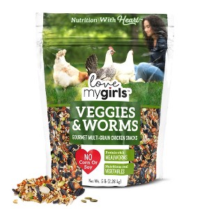 Love My Girls: Chicken Snacks - Veggies & Worms - 5lb Bag - 1 of 4