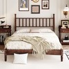 NicBex Retro Style Queen Wood Platform Bed Frame with Gourd Shaped Headboard,Solid Wood Slats Support,No Box Spring Needed,Easy Assembly,Walnut/White - 3 of 4
