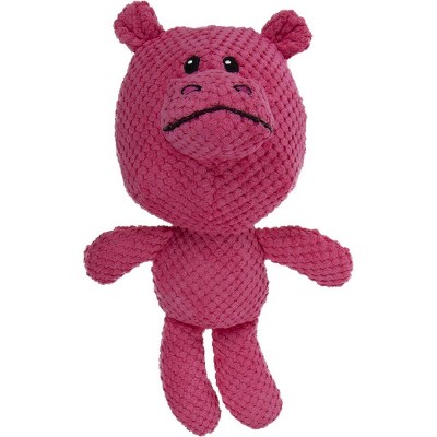 goDog Checkers Hippo Squeaky Plush Dog Toy with Chew Guard Technology