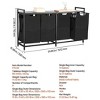 Laundry Sorter, Large Laundry Hamper with Metal Frame and Wooden Tabletop, Freestanding Storage Organizer Baskets with Pull-Out - 3 of 4