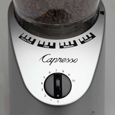 Capresso Silver Stainless Steel Electric Burr Coffee Grinder