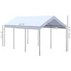 10' x 20' Party Tent and Carport, Height Adjustable Portable Garage, Outdoor Canopy Tent 8 Legs without Sidewalls for Car, Truck, Boat, Motorcycle - 3 of 4
