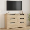 6-Drawer Double Dresser for Bedroom, Modern Gray Chest with Recessed Handles, Wooden Storage Organizer for Living Room, Nursery, Hallway, or Entryway - 4 of 4