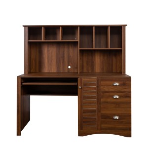 Gulches Home Office Computer Desk with Hutch Antiqued Brown - 1 of 4
