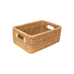 WeThinkStorage Hand Woven Rattan Storage Basket Natural - 1 of 4