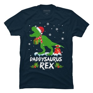 Men's Design By Humans Daddysaurus Christmas By NekoShop T-Shirt - 1 of 4