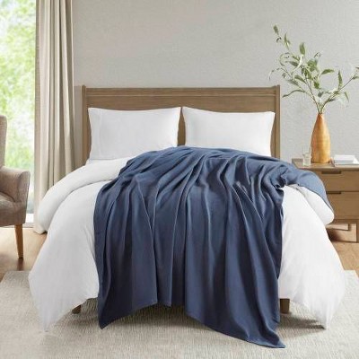 Sapphtopaz Liquid Cotton Blanket, Ring Spun Cotton Woven Blanket, 90"W x 90"L Throw Blanket for Couch, Full/Queen Blanket for Bed
