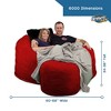 Ultimate Sack 6ft Bean Bag Chair and Footstool, Oversized Comfortable Indoor Floor Lounger, Giant Foam-Filled Furniture for Relaxing, Black Suede - 3 of 4