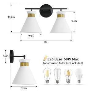 KAISITE 2-Light Farmhouse Glass Vanity Sconce - 1 of 4