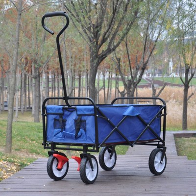 VYNXARIA Folding Wagon Garden Shopping Beach Cart (blue)