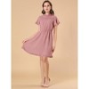 INSPIRE CHIC Women's Ruffle Neck Flutter Sleeve Heart Print Dress - 3 of 4