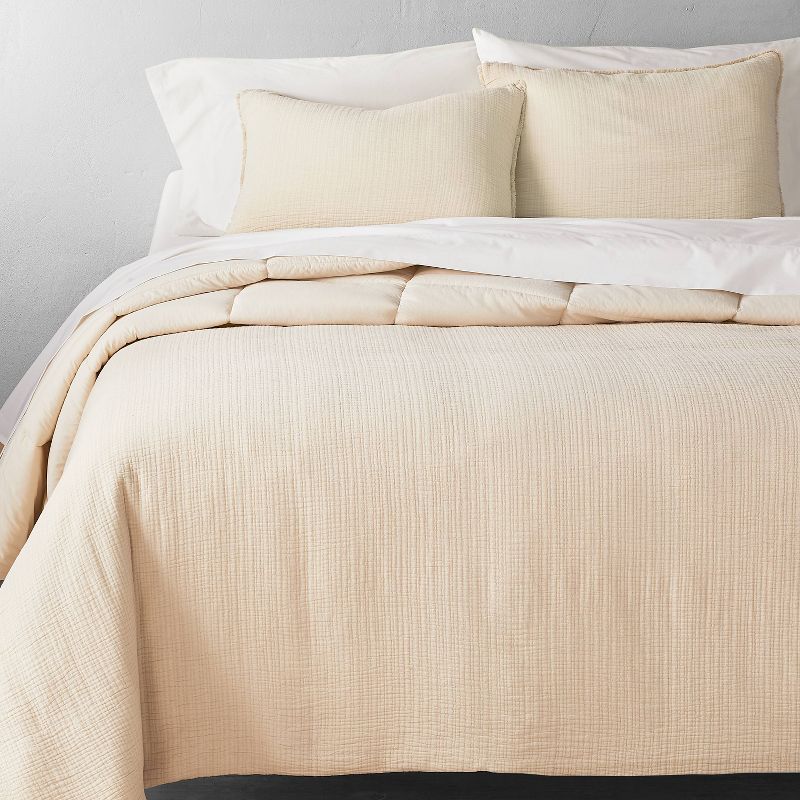 Textured Chambray Cotton Comforter & Sham Set - Casaluna™, 1 of 15
