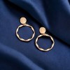 Slickblue Women's Fashion Earrings, Circle Twist Drop with Clip On, Boho Inspired Look, Gold Color, 2.5" - 3 of 3
