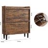 Shoe Cabinet with Flip-Down Doors - Space-Saving Entryway Organizer with Adjustable Shelf, Wooden Shoe Storage - 2 of 4
