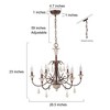 LNC Andromeda 6-Light 26.5" French Country/Cottage Candle Tiered Large Chandelier,Distressed White Wood and Antique Gold - 3 of 4