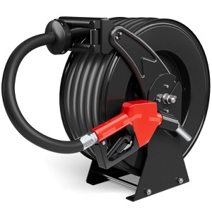 Mojgar Fuel Hose Reel Retractable 3/4" x 50' 300 PSI Industrial Heavy Duty Diesel Fuel Hose Reel Steel Construction - 1 of 4