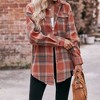 BLUEMING Womens Button Down Shirts Oversized Long Sleeve Plaid Shackets Business Casual Collared Blouse Tops - 3 of 4