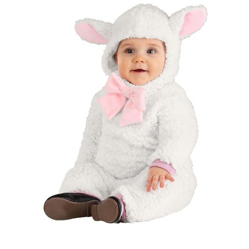 HalloweenCostumes.com 12/18 Months Infant Little Lamb Costume, White/Pink