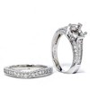 Pompeii3 1/2ct Vintage Heirloom Diamond Ring Set 14K White Gold - 2 of 4