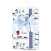 Hudson Baby Boys Cotton Flannel Burp Cloths 4-Pack, City Life, One Size - 2 of 4