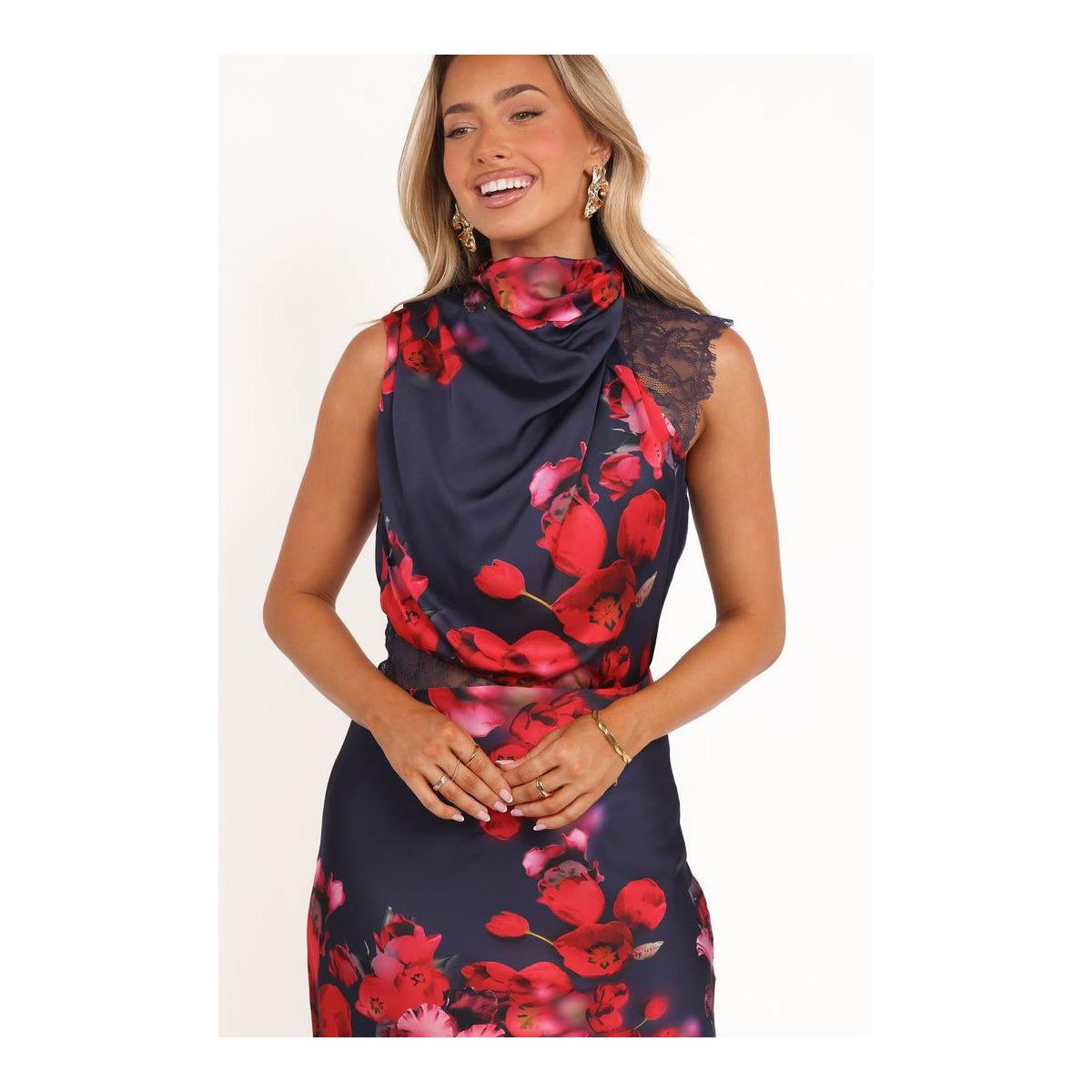 Anabelle Halter Neck Lace Maxi Dress - thumbnail 4