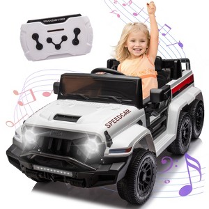 Ride On Truck Car, 24V Kids' Electric Vehicles W/Parents Control, Twin 35W Motors 3.5MPH Max Speed, USB Music Player, 6 Wheels Gift for Boy & Girl - 1 of 4