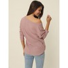 Seta T Women's V Neck Waffle Knit Long Sleeve Casual Tunic Blouses - 4 of 4