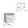 Okak 2-Drawer Dresser with 2 Open Shelfs,Wengue Finish Chest of Drawers with Large Storage Space&Metal Handles,Legged Dresser for Living Room - 3 of 4