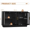 Jojoka Buffet Cabinet with Storage,55.1" Sideboard with 4 Fluted Glass Doors and Adjustable Shelf for Living Room,Black - 2 of 4