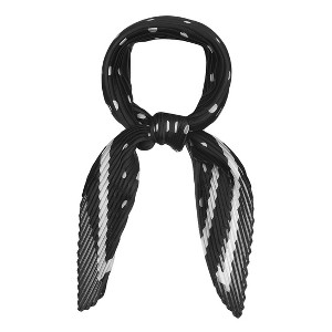 Allegra K Women's Polka Dot Pleated Neck Scarf Rhombus Handkerchief 40x18 inches(LxW) 1 Pc - 1 of 4