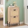 GustoWave 3-Tier Slim Rattan Shoe Storage Cabinet for Entryway Hallway Porch - 3 of 4