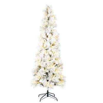 Vickerman Flocked Atka Pine Artificial Christmas Tree 3MM Warm White