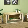 Skyzone Natural Wood Reptile Habitat: 31.5"x15.7"x15.7" Sliding Glass Door Terrarium with Mesh - 2 of 4