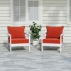 WestinTrends Avalon Outdoor Modern HDPE Patio Club Chairs with Deep Seat Cushions (Set of 2) - 2 of 4