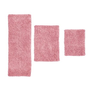 Fantasia Bath Rug Collection Cotton Shaggy Pattern Tufted Set of 3 Bath Rug Set - Home Weavers - 1 of 3