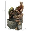 LuxenHome Brown, Green, and Gray Resin Frogs and Tree Outdoor Fountain with Lights - 4 of 4