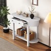 36" Console Table with Drawers, Retro Entryway Table with Open Storage Shelf, Long Sofa Couch Table, Hallway Table for Living Room Entryway - 2 of 4