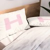Deny Designs King April Lane Art Block Pink Monogram H Microfiber Printed Pillow Sham - 2 of 3