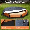 FUNTOK Large Octagon Wooden Sandbox with Cover - 4 Seats Outdoor Play Set for Kids - 4 of 4