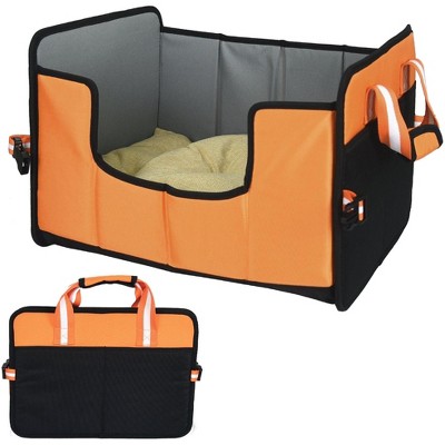Munora Pet Life 'Travel-Nest' Folding Travel Bed - Collapsible Dog & Cat Bed with Plush Pillow, Carrying Handle - Indoor/Outdoor Use