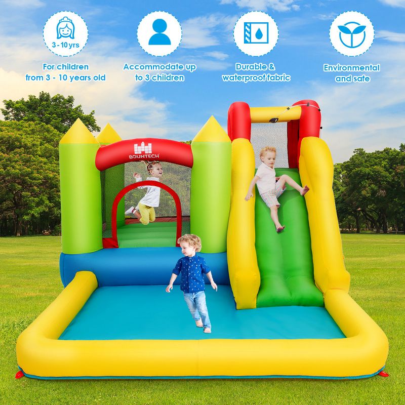 Costway Inflatable Bounce House Water Slide Jump Bouncer Climbing Wall Splash Pool Blower Excluded, 5 of 11