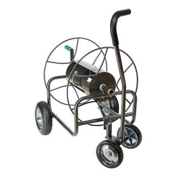 Liberty Garden Products Lbg-872-2 4 Wheel Hose Reel Cart Holds Up To 350  Feet Of 5/8 Hose With Basket For Backyard, Garden, Or Home, Green : Target