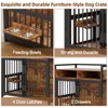 41 Inch/48 Inch Large Wooden Dog Crate Furniture, Heavy Duty Kennel with 2 Drawers Storage, 360° Adjustable Raised Feeder, Dog Cage Indoor House - 4 of 4