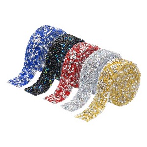 Unique Bargains Self-Adhesive Rhinestone Diamond Decorative Ribbon ...