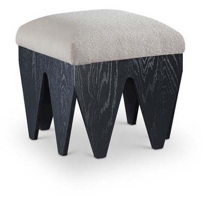 beige velour fur fabric/black