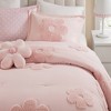 AENKYO Chenille Duvet Cover Set, Reversible Floral & Polka Dot Full/Queen Bedding, 4-Piece Hypoallergenic & Antimicrobial - 3 of 4