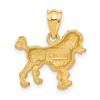 Black Bow Jewelry 14k Yellow Gold Satin and Diamond Cut Poodle Charm or Pendant - 3 of 4