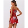 cheibear Women's Silky Satin Mini Floral Lingerie Dress Slip Chemise Sleepwear - 3 of 4