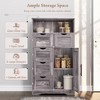 Bathroom Floor Cabinet, Bathroom Storage Cabinet With 5 Drawers, Adjustable Shelf And Open Shelf, Farmhouse Storage Rack For Living Room Kitchen - 2 of 4