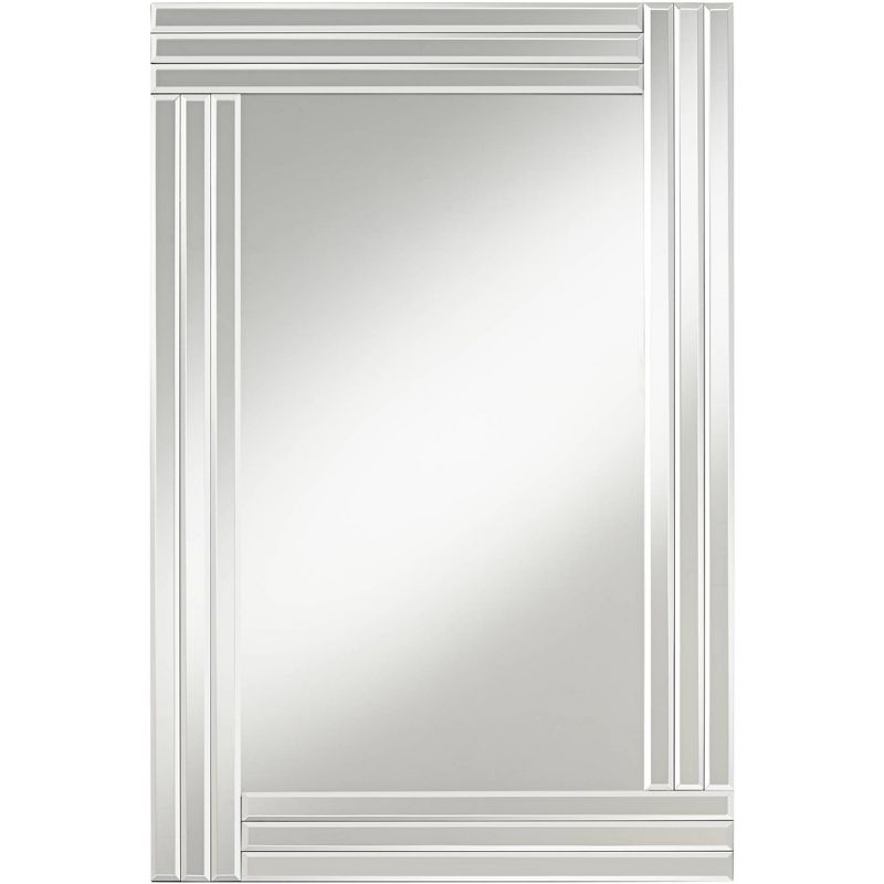 Possini Euro Design Sofija Rectangular Vanity Wall Mirror Modern Mirrored Glass Layered Frame 23 1/2" Wide for Bathroom Bedroom Living Room Entryway, 1 of 10